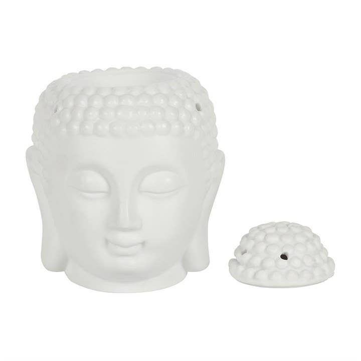 Buddha Head Oil Burner - White