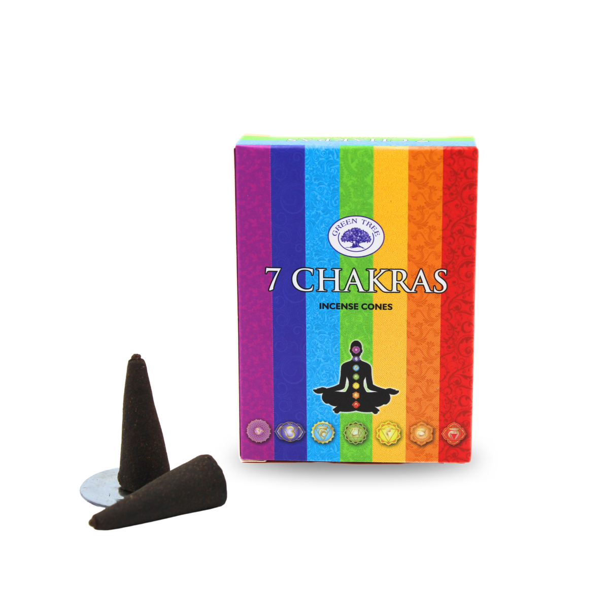 Green Tree 7 Chakra Cones (10 pieces)