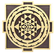 Wooden Grid Double Layer Shree Yantra 25cm Set of 2
