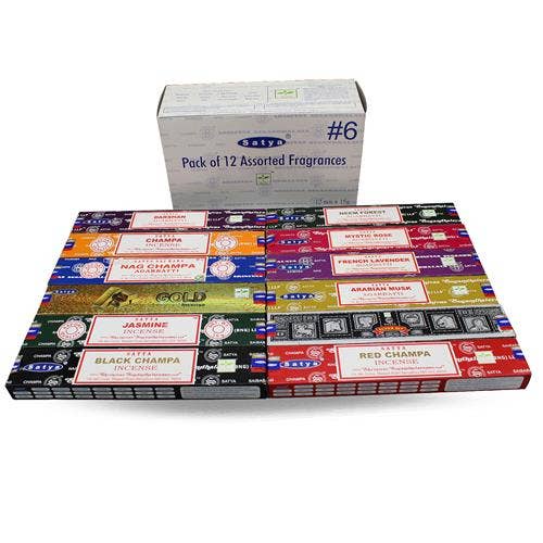 Satya Assorted Pack #6 Incense (12 boxes) 15 grams