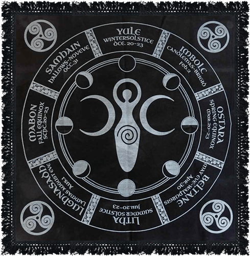 Pagan Wheel of the Year Altar Cloth 60X60 cms