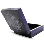 Metatron's Cube Purple Soapstone Keepsake Box