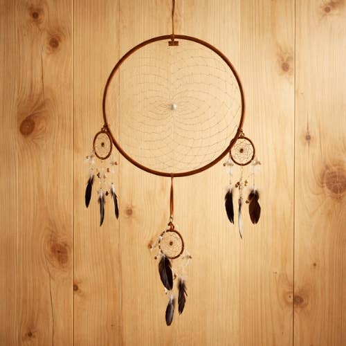 Leather dreamcatcher (40cm diameter)