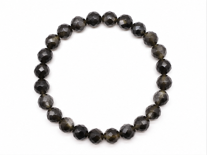 Golden Obsidian Faceted Beads Bracelet 6mm - Mexico