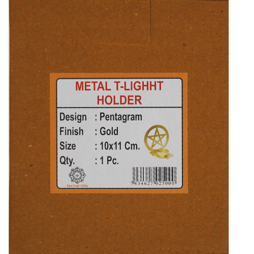 TeaLight Holder Pentagram Gold 10x11 cm