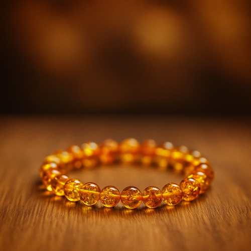 Light Amber bracelet 6mm - Russia