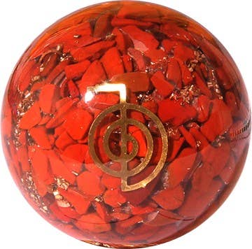 Orgonite Sphere Red Jasper Inside With Reiki