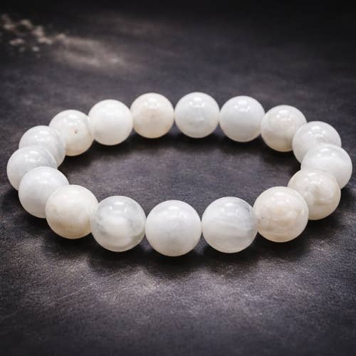 White Moostone 'AA' Bracelet 10 mm - Madagascar