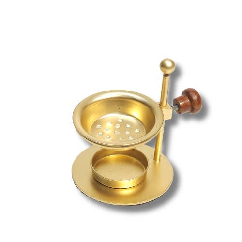 Iron Height Adjustable Incense Burner Gold 9x7.5 cm
