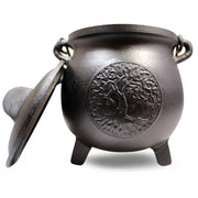 Cast Iron Cauldron Tree Of Life Black 17 x 19 cm
