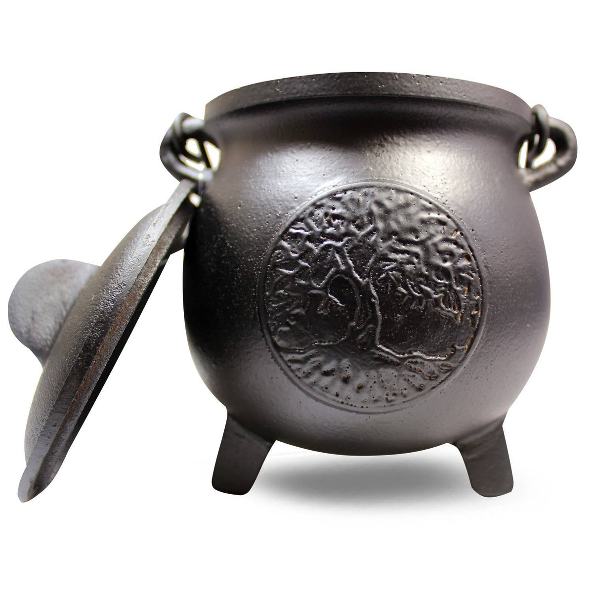 Cast Iron Cauldron Tree Of Life Black 17 x 19 cm