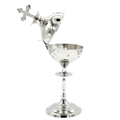 Incense Burner and Tong  Nickel ( 25 cm )