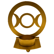 TeaLight Holder Triple Moon Gold 10x11 cm