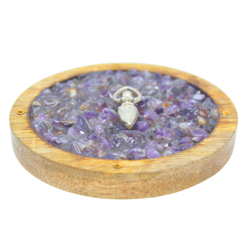 Spiral Incense Holder With Amethyst Chips