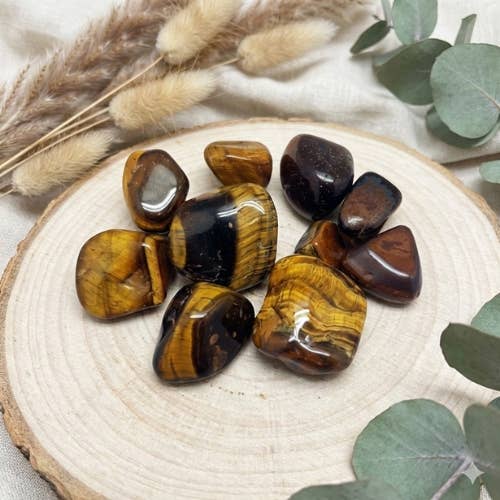 Tumbled stones Tiger Eye Gold 250 grams