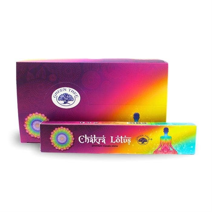 Green Tree Chakra Lotus Natural Masala Incense 15 grams