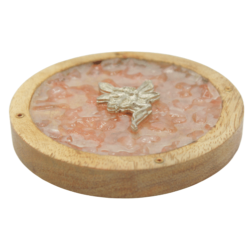 Fairy  Incense Holder With Rose Quartz Chips