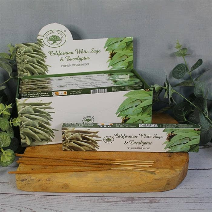Green Tree Californian White Sage & Eucalyptus Incense 15 gr