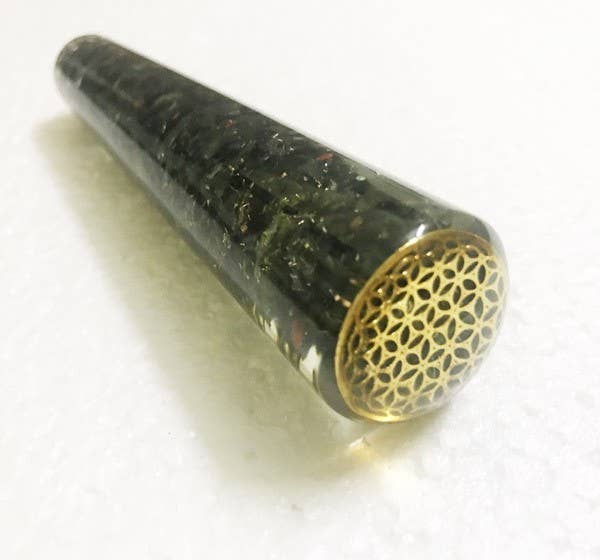 ORGONE SMOOTH MASSAGER BLOODSTONE WITH FLOWER OF LIFE
