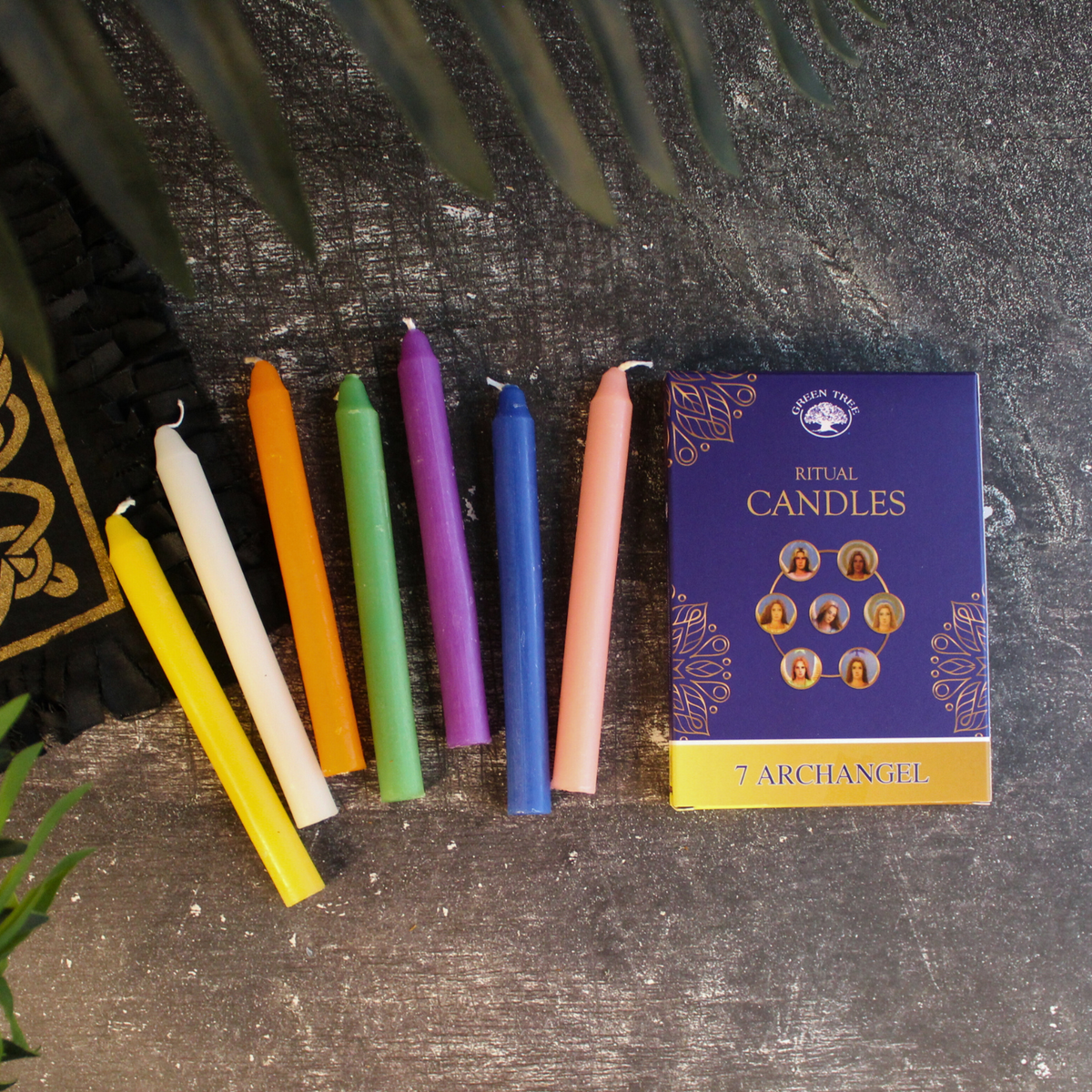 Green Tree Ritual Candles Archangel 7 pack