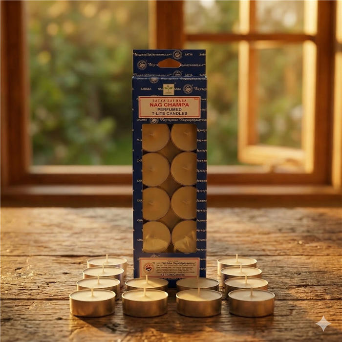 Satya Nagchampa T- Lite Candle 14 Gms x 12 pcs