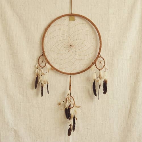 Leather dreamcatcher (40cm diameter)
