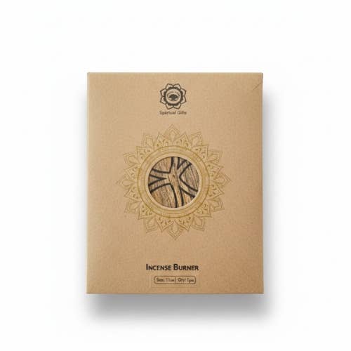 Mango Wood Incense Holder Triquetra with wooden border
