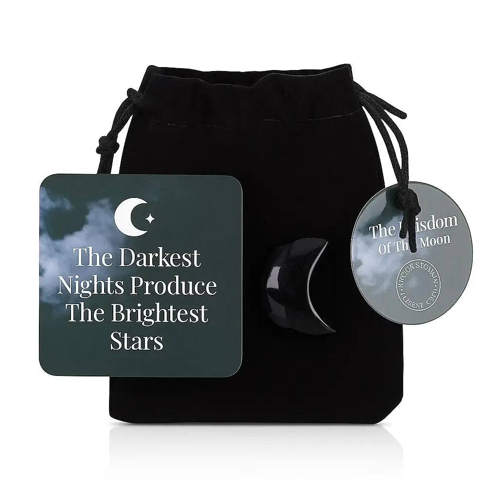The Darkest Nights Black Obisidian Moon in a Bag