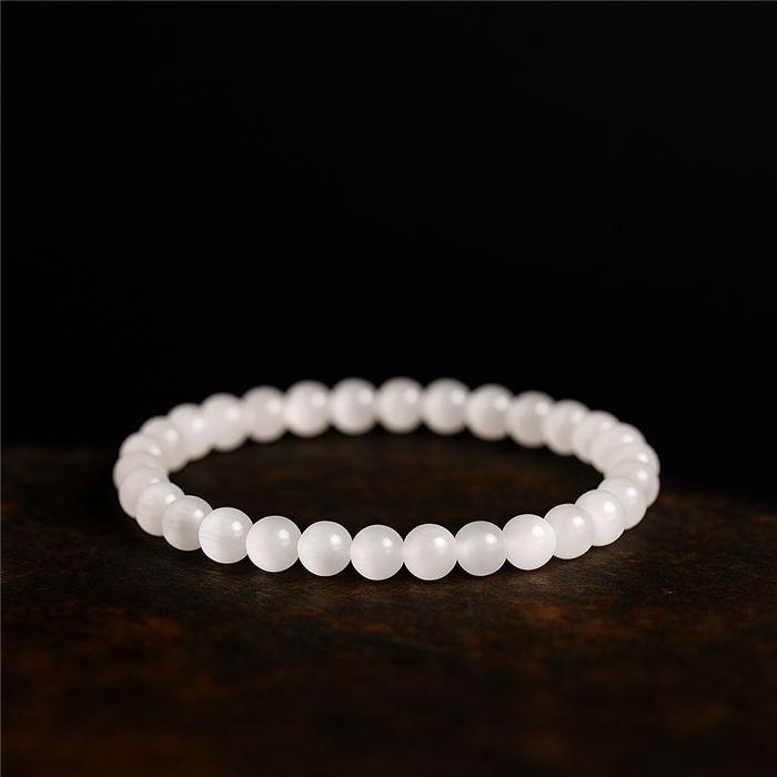 Selenite 'AA' bracelet 6mm - China