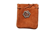 Suede Pouch-Orange With Chackra Symbol 3.25X2.75"