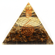 Tiger eye fol with charge crystal pyramid