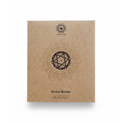 Mango Wood Incense Holder Flower of Life & Merkaba