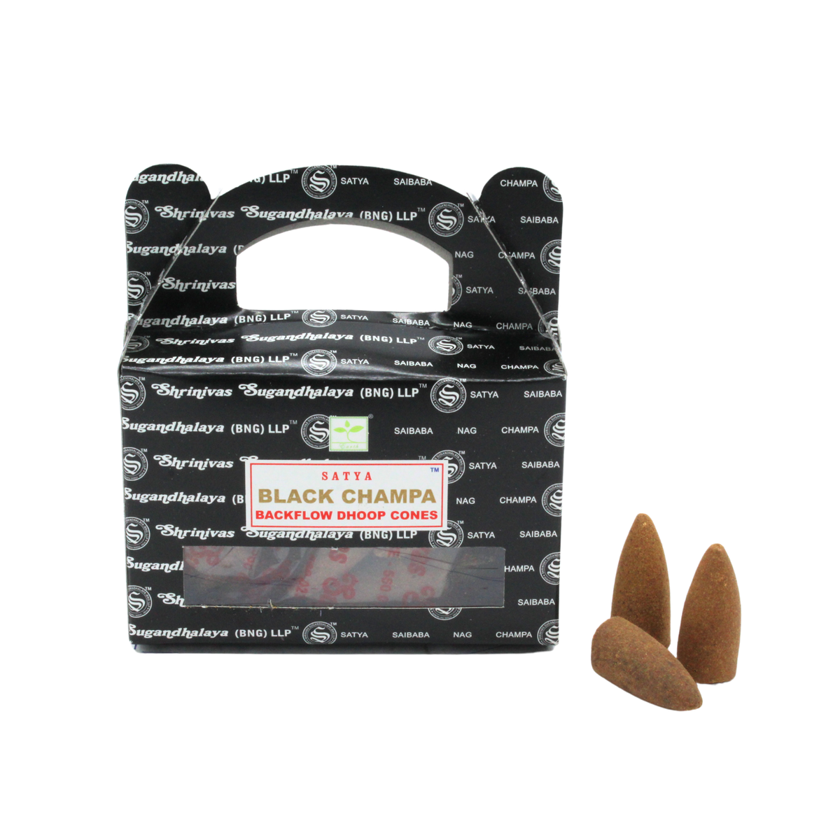 Satya Black Champa Backflow Dhoop Cones