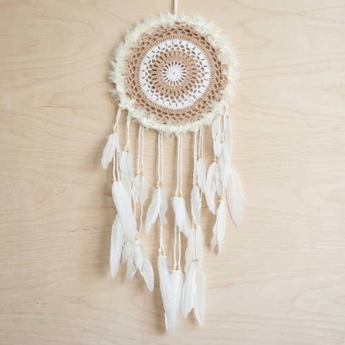 Classic Dreamcatcher pastel pink colour knitted