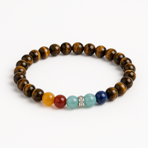 Tiger Eye & Chakras bracelet 8mm