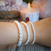 White Moostone 'AA' Bracelet 6mm - Madagascar