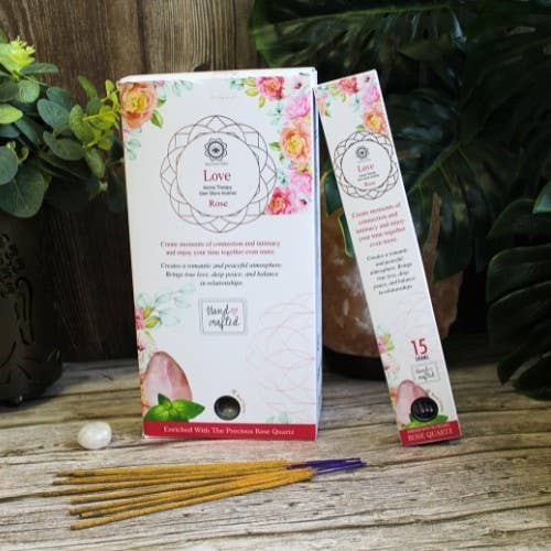 Green Tree Gemstone Incense Love - Rose Quartz