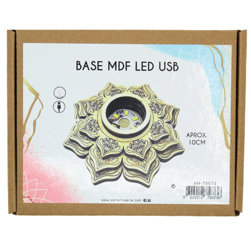 Selenite Lotus LED Base 10.5x2x3.3cm