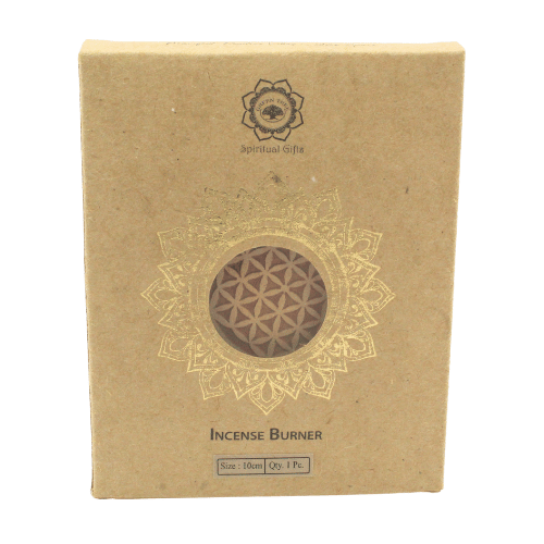 Wooden Incense Burner Flower of Life 10 cm