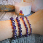 Dark Amethyst beaded Bracelet 4 mm - South Africa