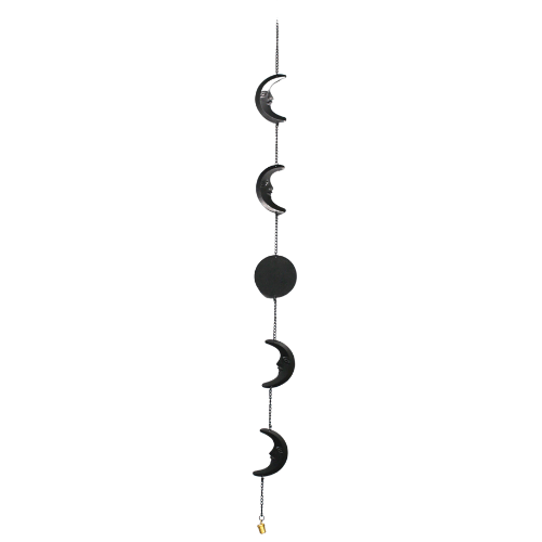 Metal Wall Hanging Crescent Moon Black