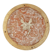 Fairy  Incense Holder With Rose Quartz Chips
