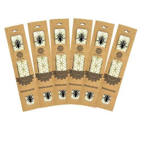 Laminated Incense Holder Flower of Life & Goddess Set of 6pc