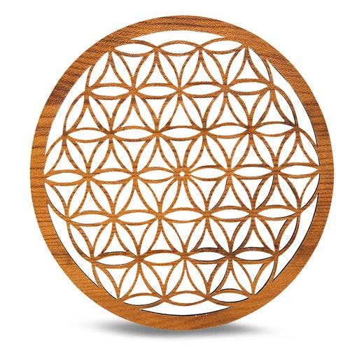 LCW Incense Holder Flower Of Life Brown 10 cm Set of 2