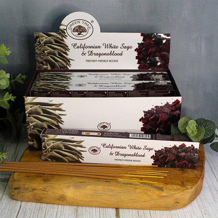Green Tree Californian White Sage & Dragonsblood Incense 15g