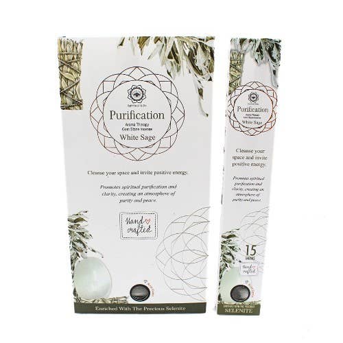 Green Tree Gemstone Incense Purification - Selenite