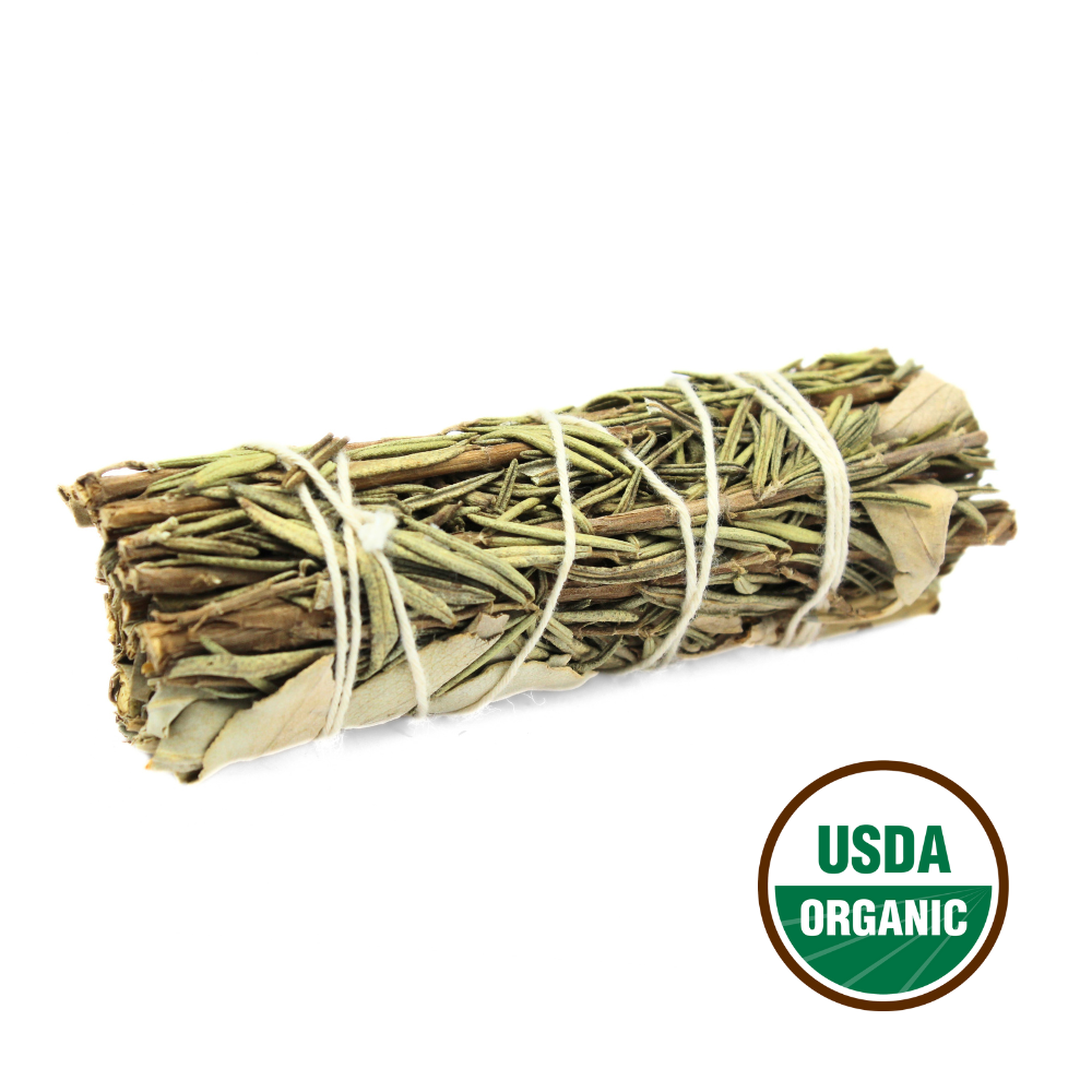 White Sage & Rosemary Smudge Stick 10cm (price per pc)