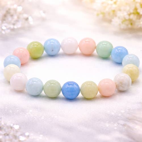 Morganite beaded Bracelet 10 mm - Madagascar