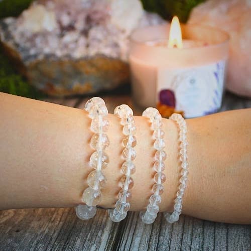 Rock Crystal beaded Bracelet 4 mm - Brazil
