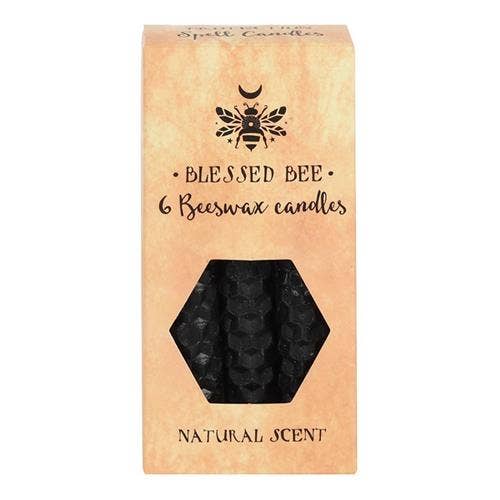 Pack of 6 'Black' Beeswax Spell Candles